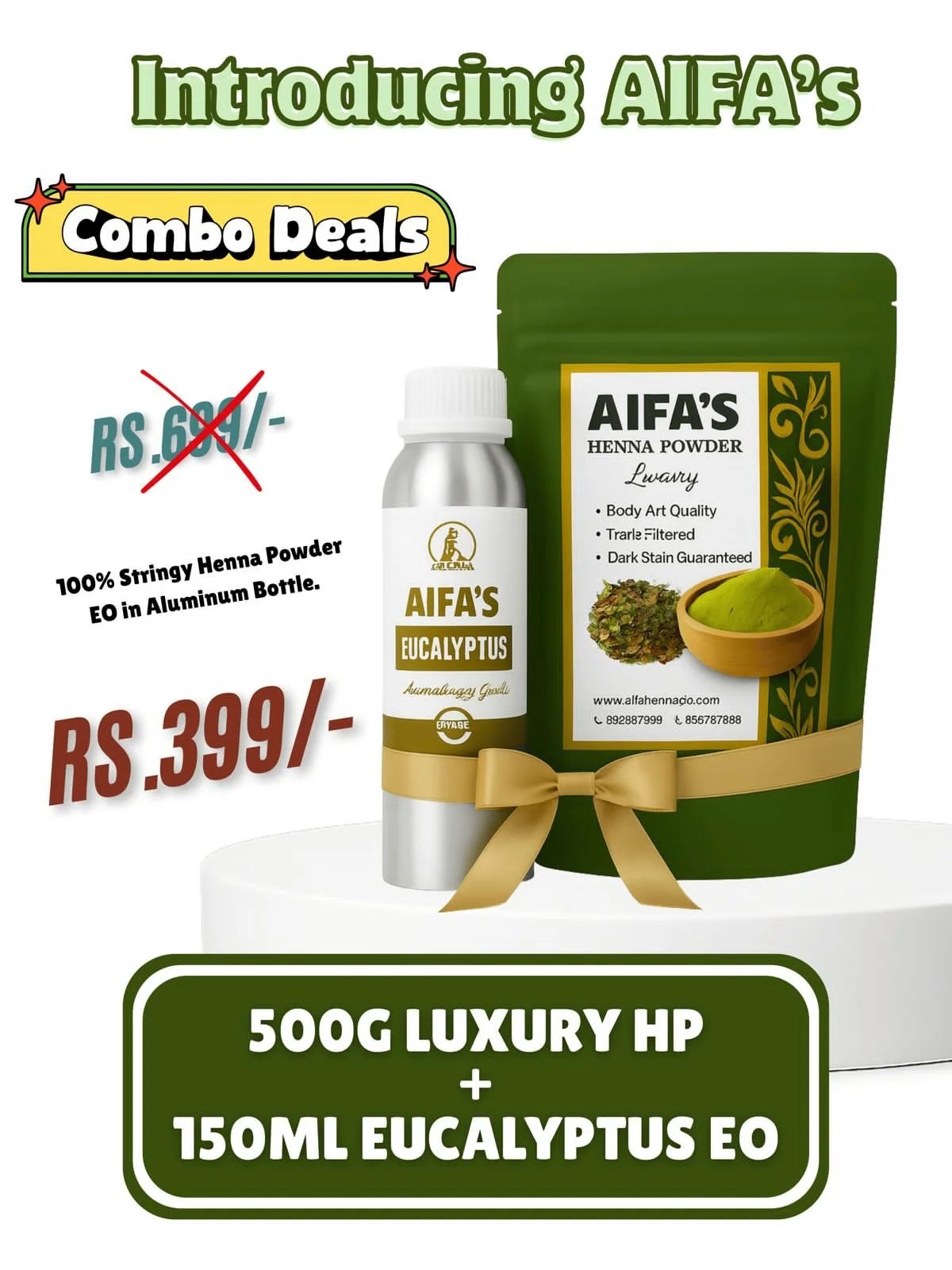 Henna Powder + EO Oil Combo kits - 500g