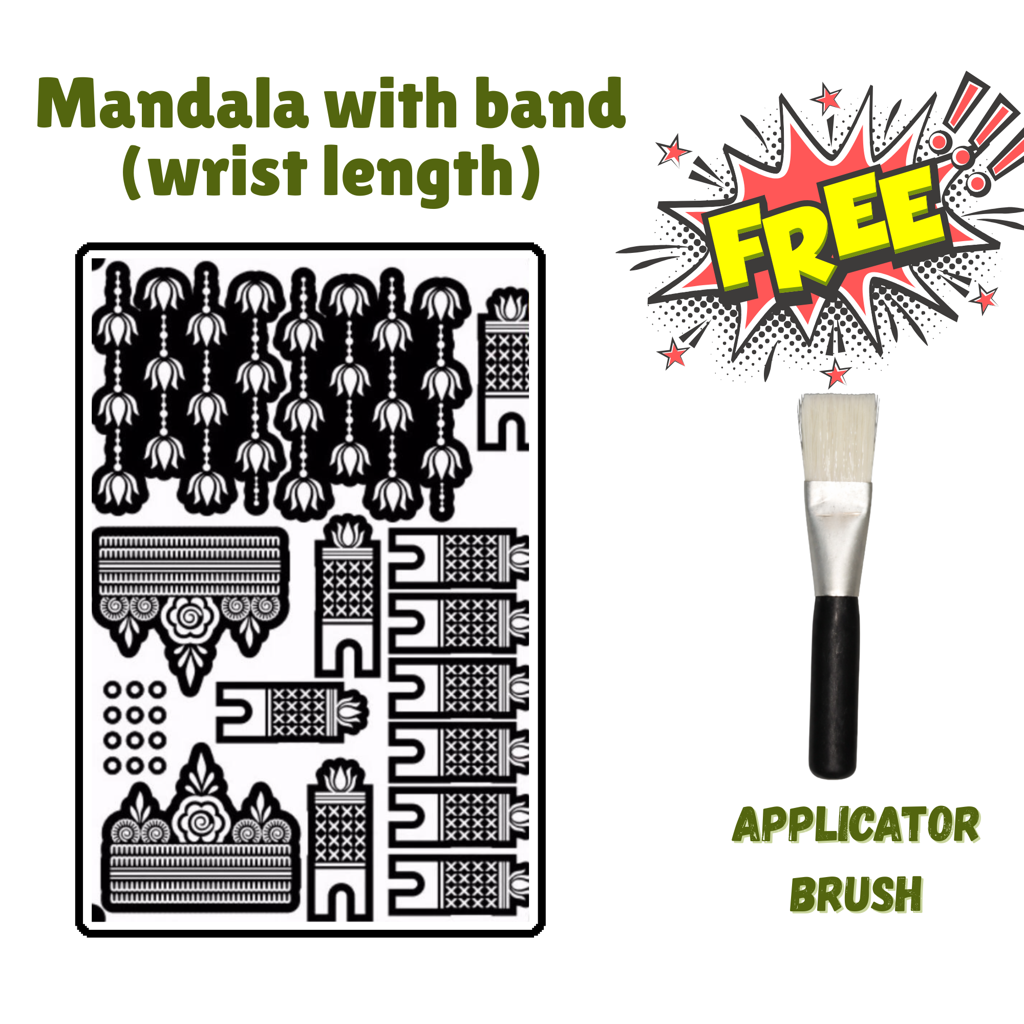 Stencil Mandala With Wrist band - Random Design