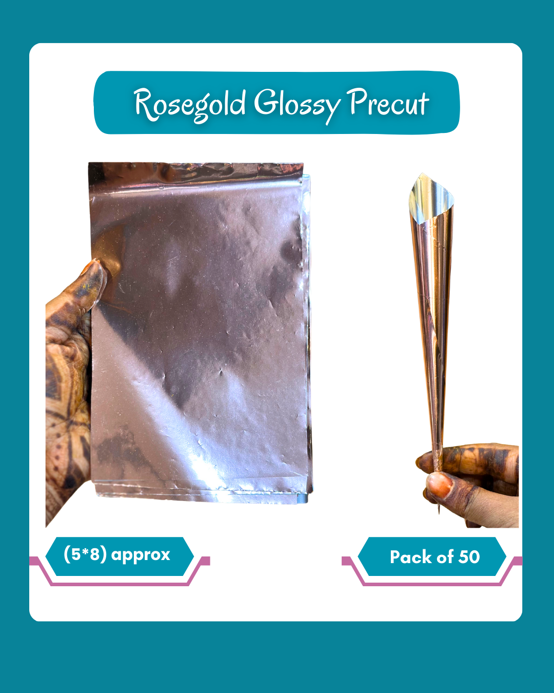 Precut Glossy Rosegold - Pack of 50