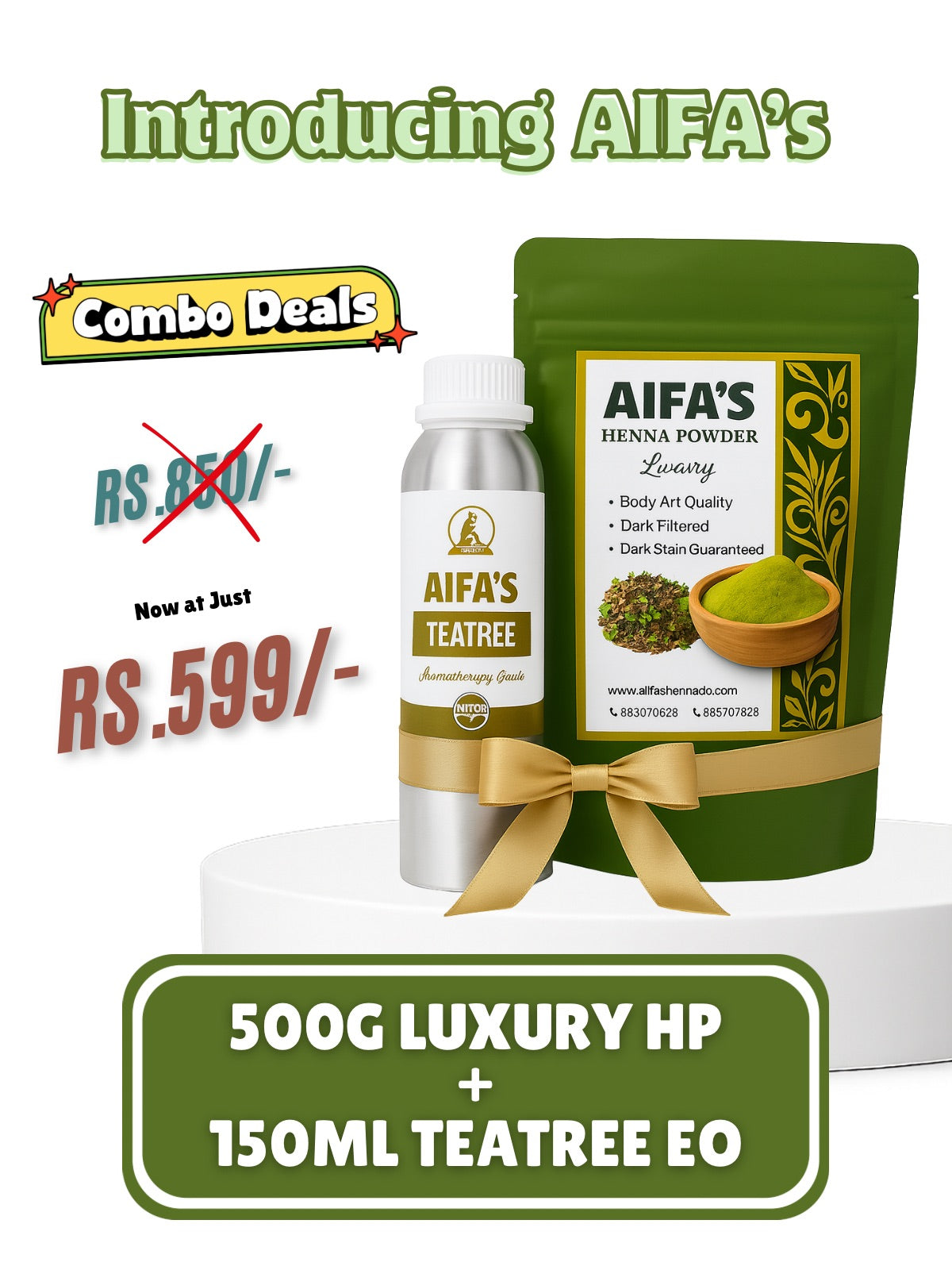 Henna Powder + EO Oil Combo kits - 500g