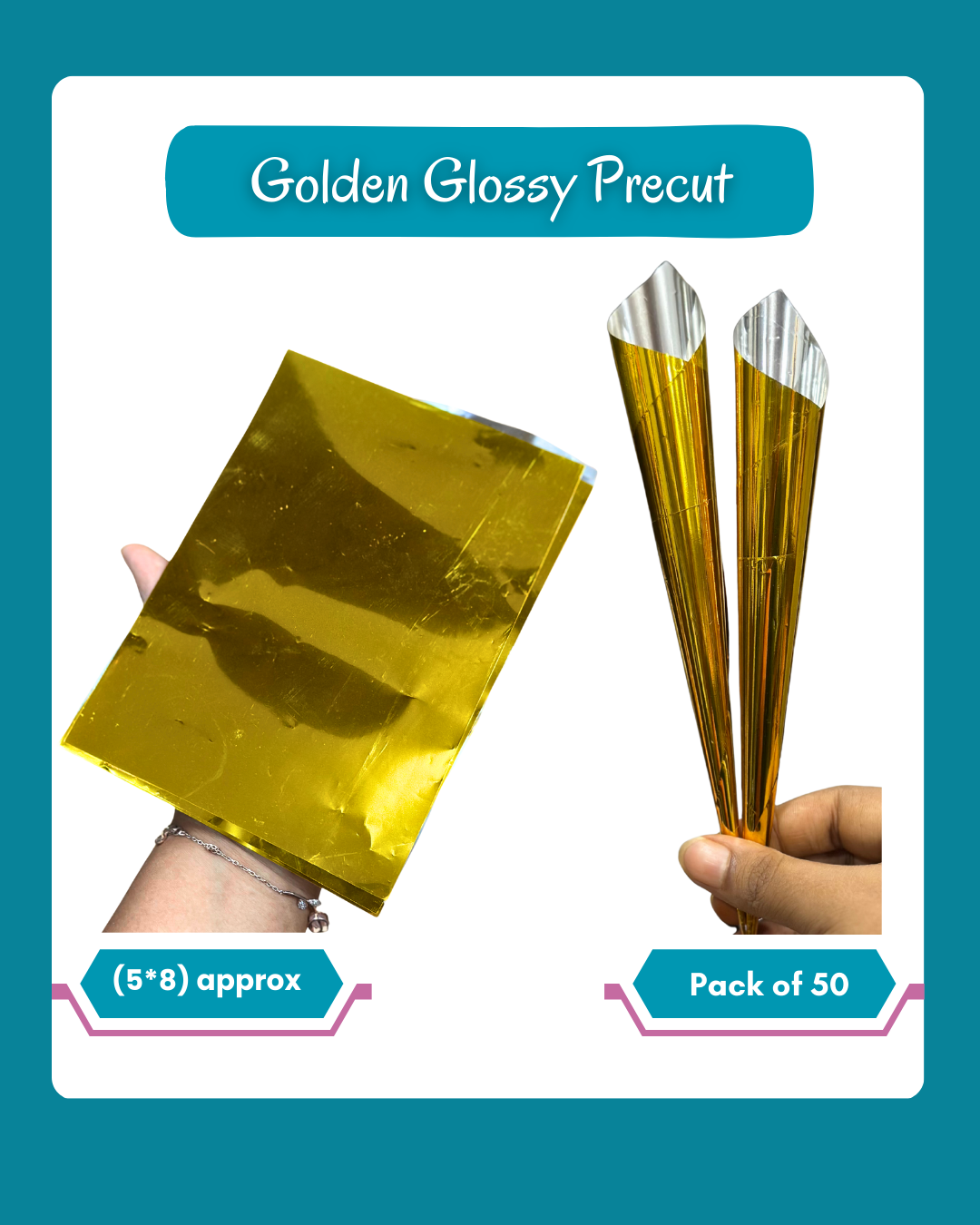 Precut Glossy Gold- Pack of 50