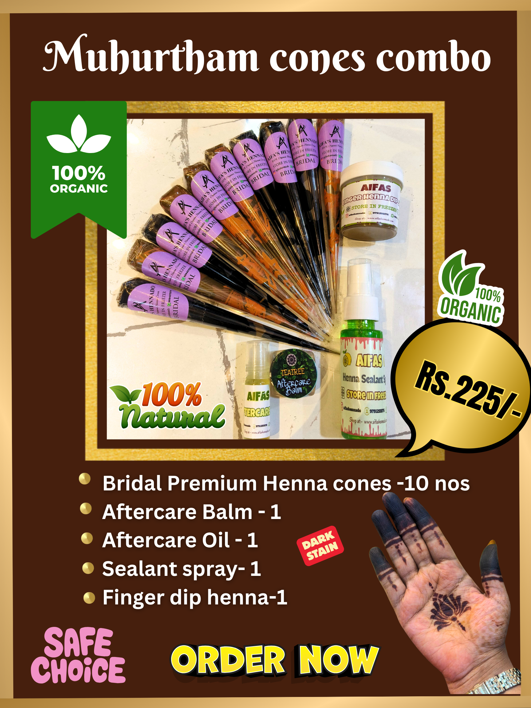 Bridal Henna cones - Muhurtham combo
